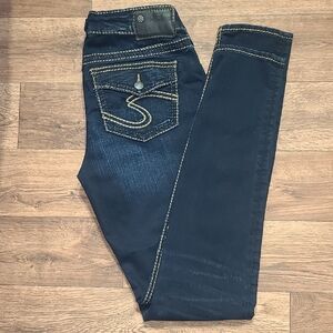 Silver Jeans SUKI Dark Blue Women's Skinny Jeans